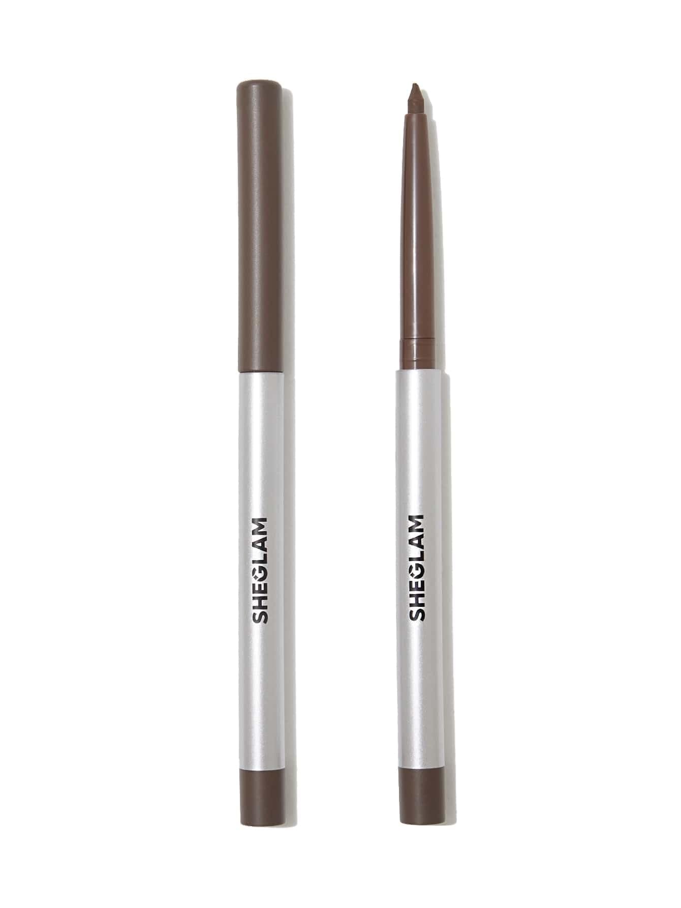 SHEGLAM brown creamy eyeliner pencil close-up showing smooth glide for precise lining.