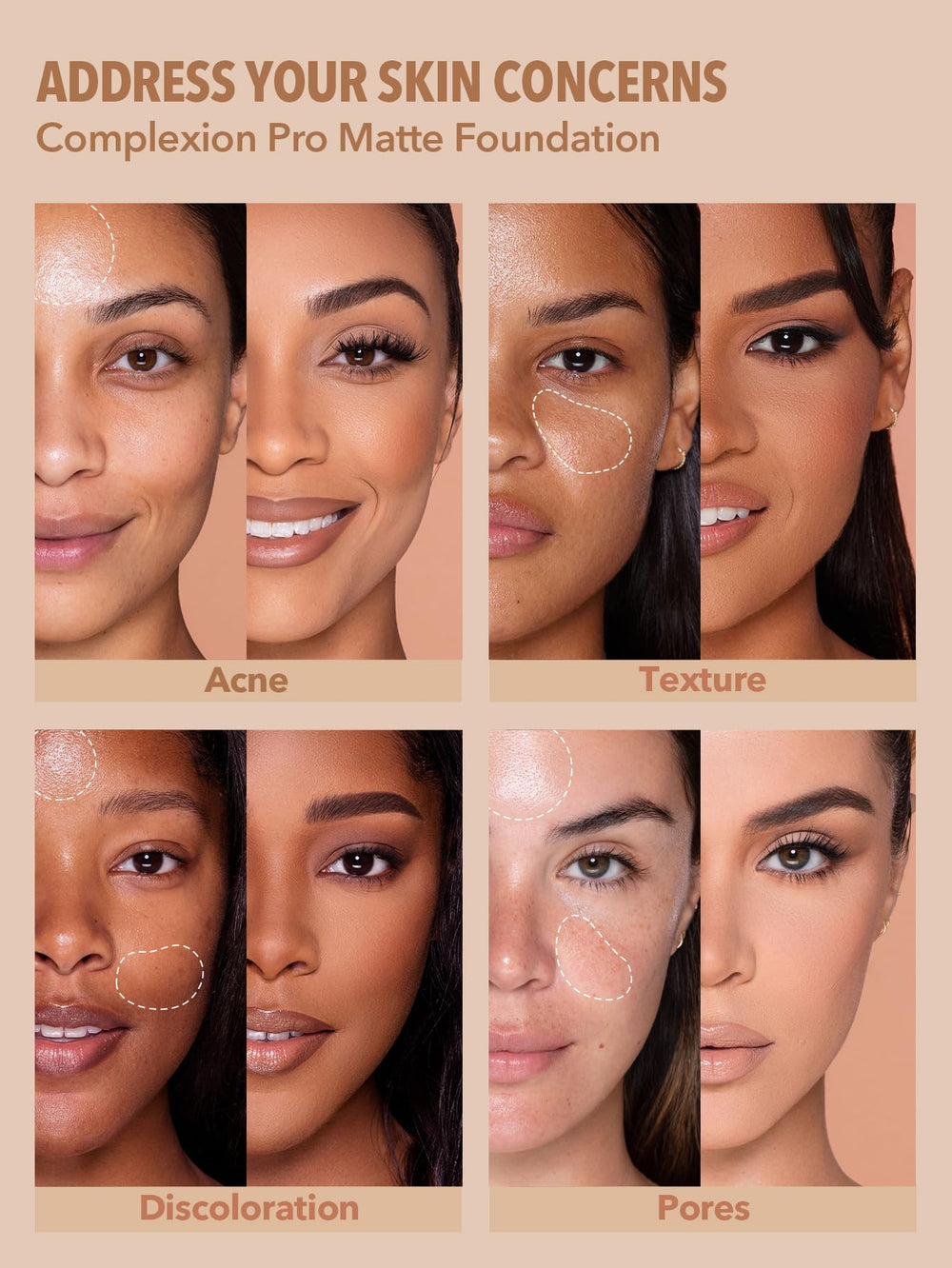 SHEGLAM foundation application demo demonstrating buildable coverage.