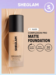 SHEGLAM Full Coverage Foundation Nude swirl on skin demonstrates a smooth blend.