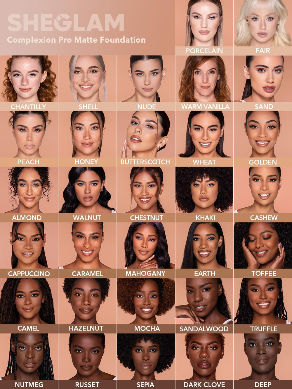 SHEGLAM Full-Coverage Nude image highlights versatile everyday shade use.