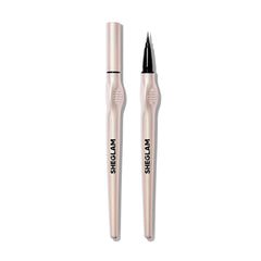 SHEGLAM Glide Control liquid eyeliner bottle shows long-lasting waterproof formula for all-day wear.