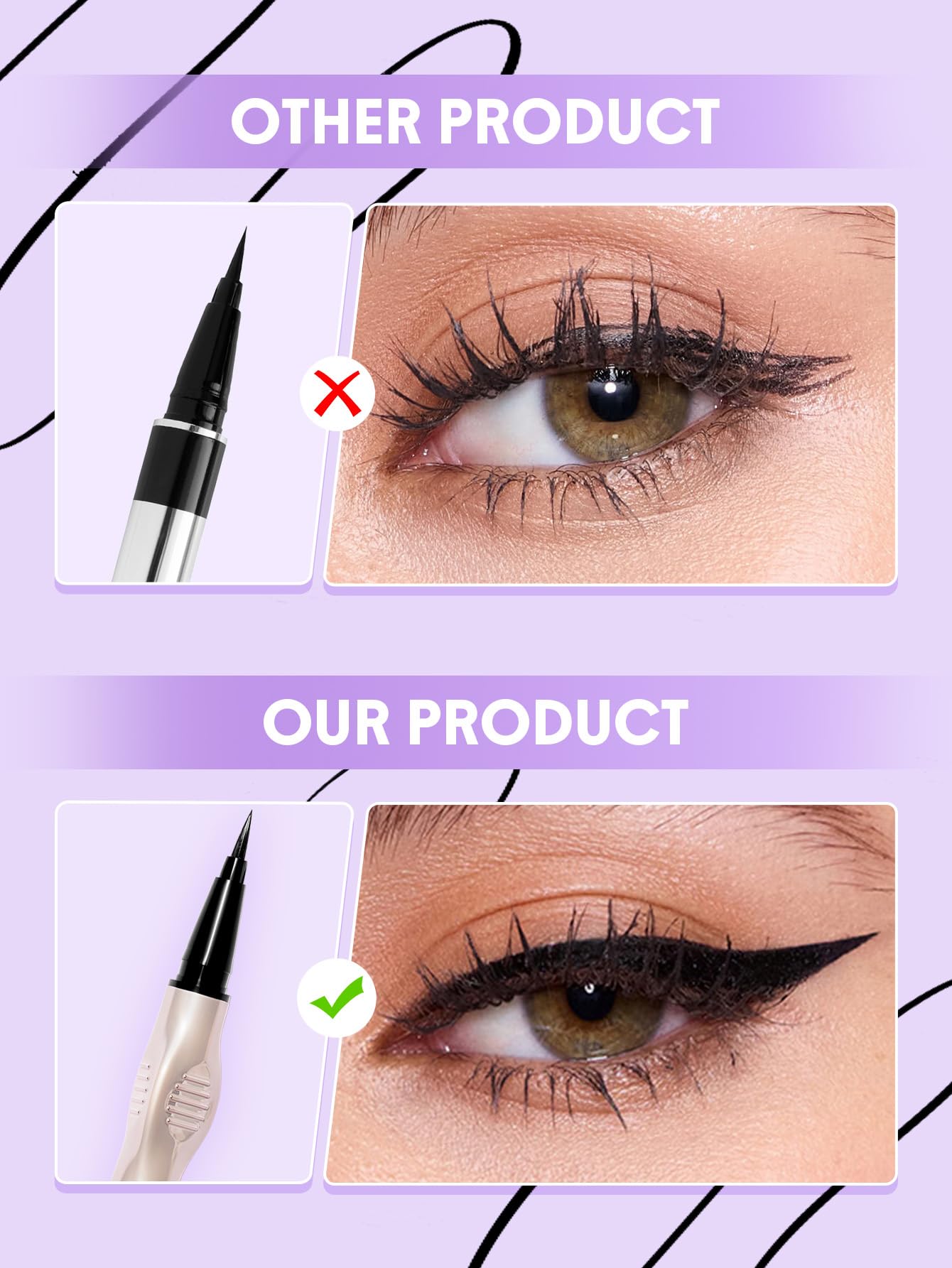 SHEGLAM Glide Control eyeliner close-up of the precise tip enabling clean lines.