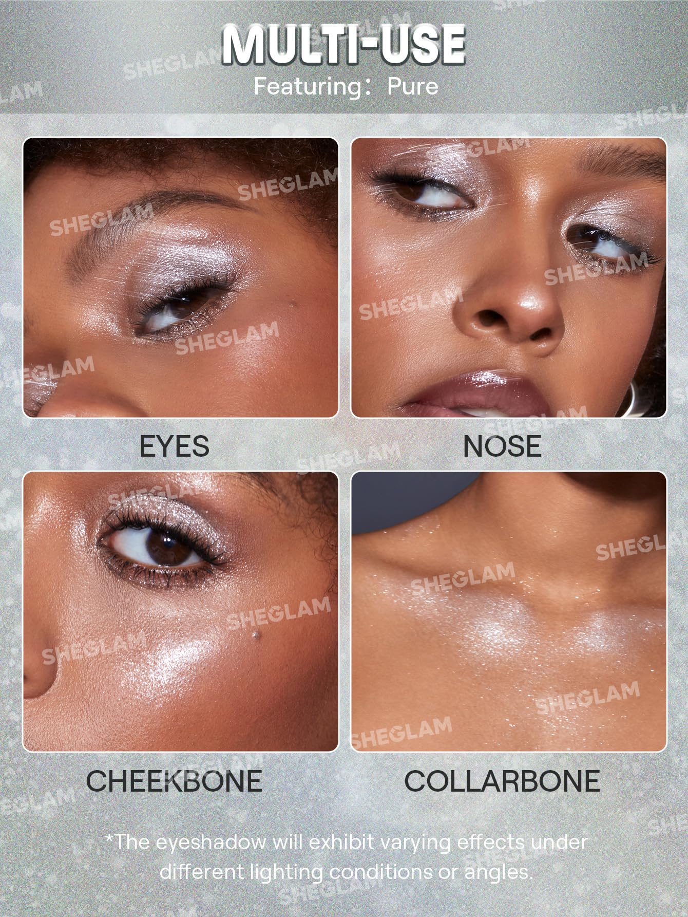 SHEGLAM Enigma Sparkly Eyeshadow single offers five shimmering shades to mix and match.