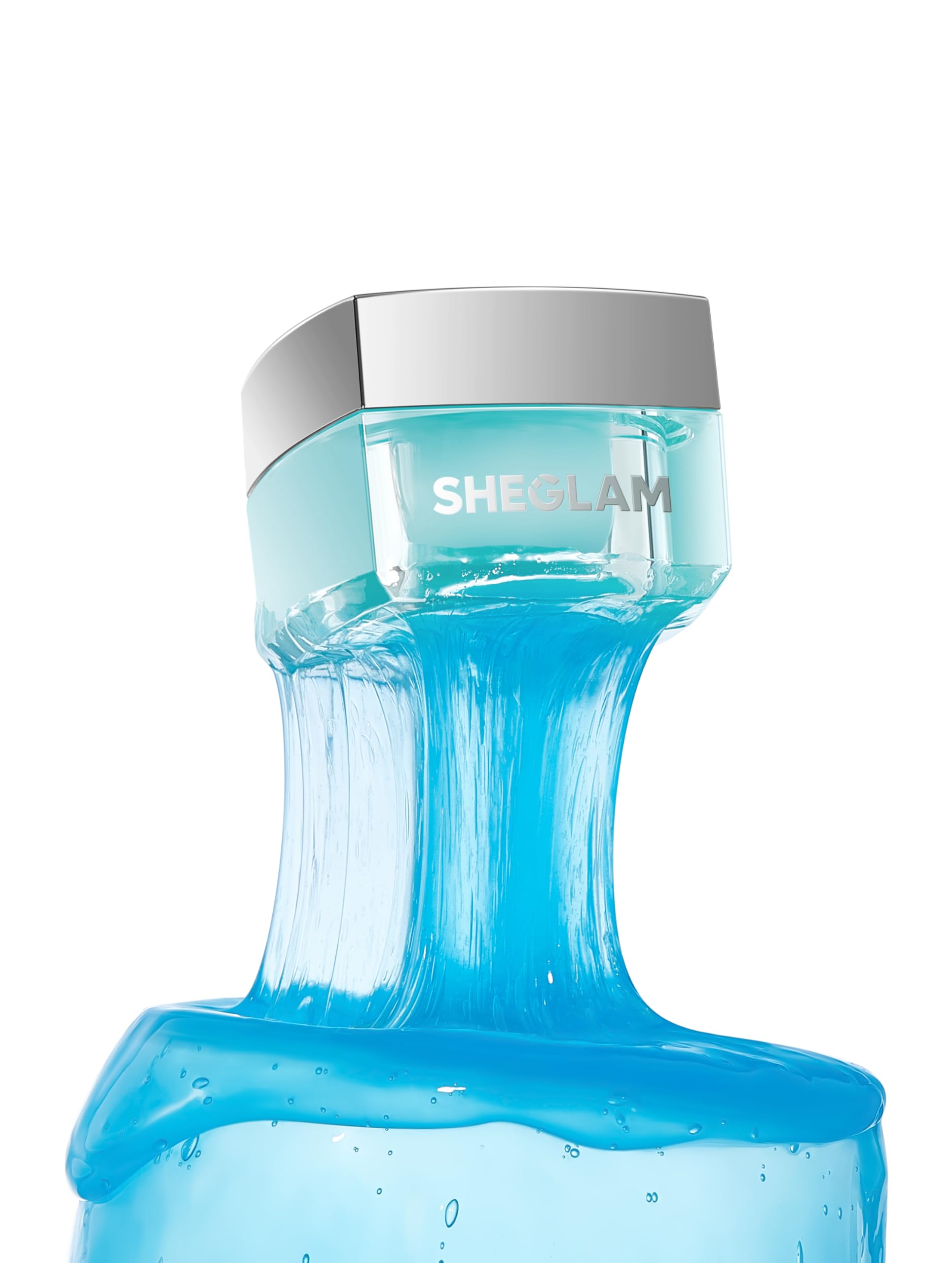 SHEGLAM HydroSlime Primer bottle close-up, jelly slime texture readying skin for makeup.
