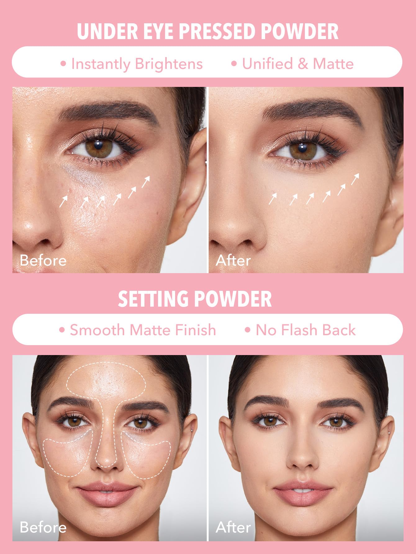 SHEGLAM under-eye powder Bubblegum blurs lines without drying the delicate skin