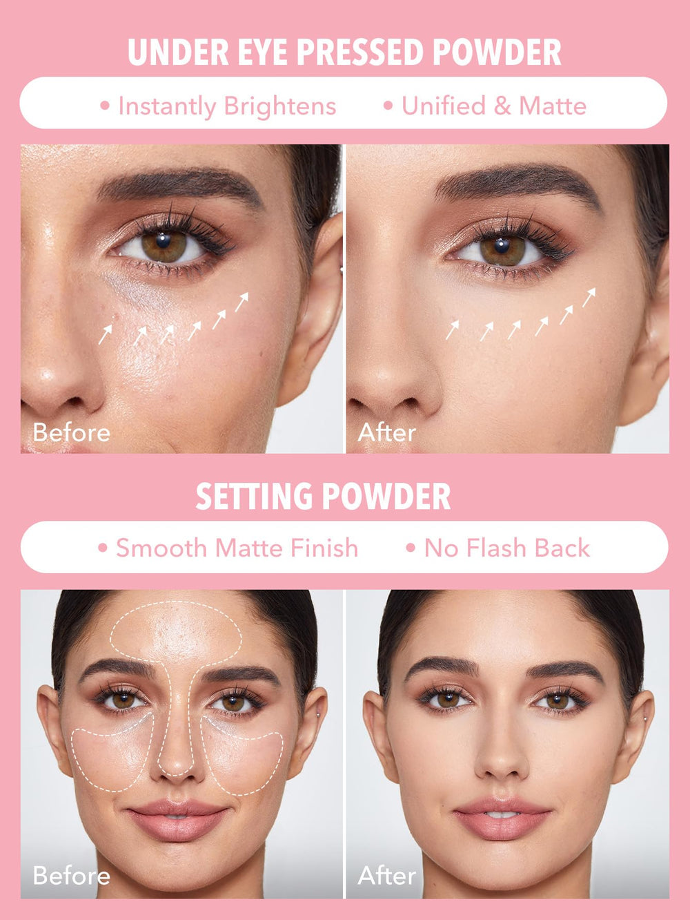 SHEGLAM under-eye powder Bubblegum blurs lines without drying the delicate skin