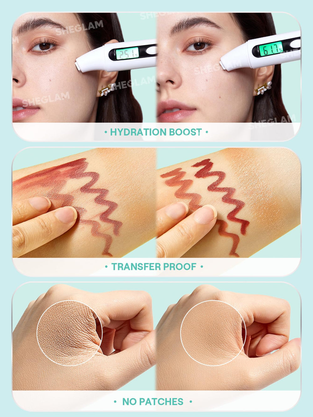 SHEGLAM Jelly Texture Mist highlights unique jelly-to-mist application.