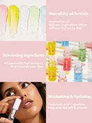 SHEGLAM Jelly Wow lip oil close-up shows moisturizing sheen.