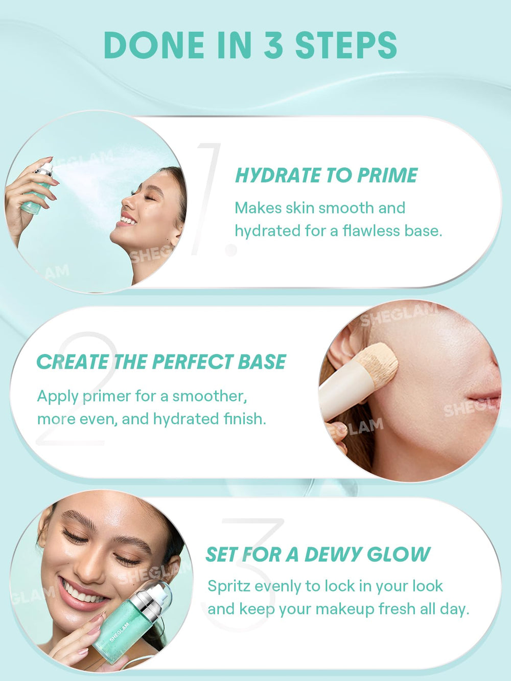 SHEGLAM Good Grip Long-Lasting Lock shows makeup staying power.