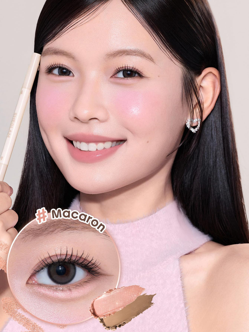 Soft luminous eye look achieved with SHEGLAM Lumi-Eye Aegyo-Sal Pen