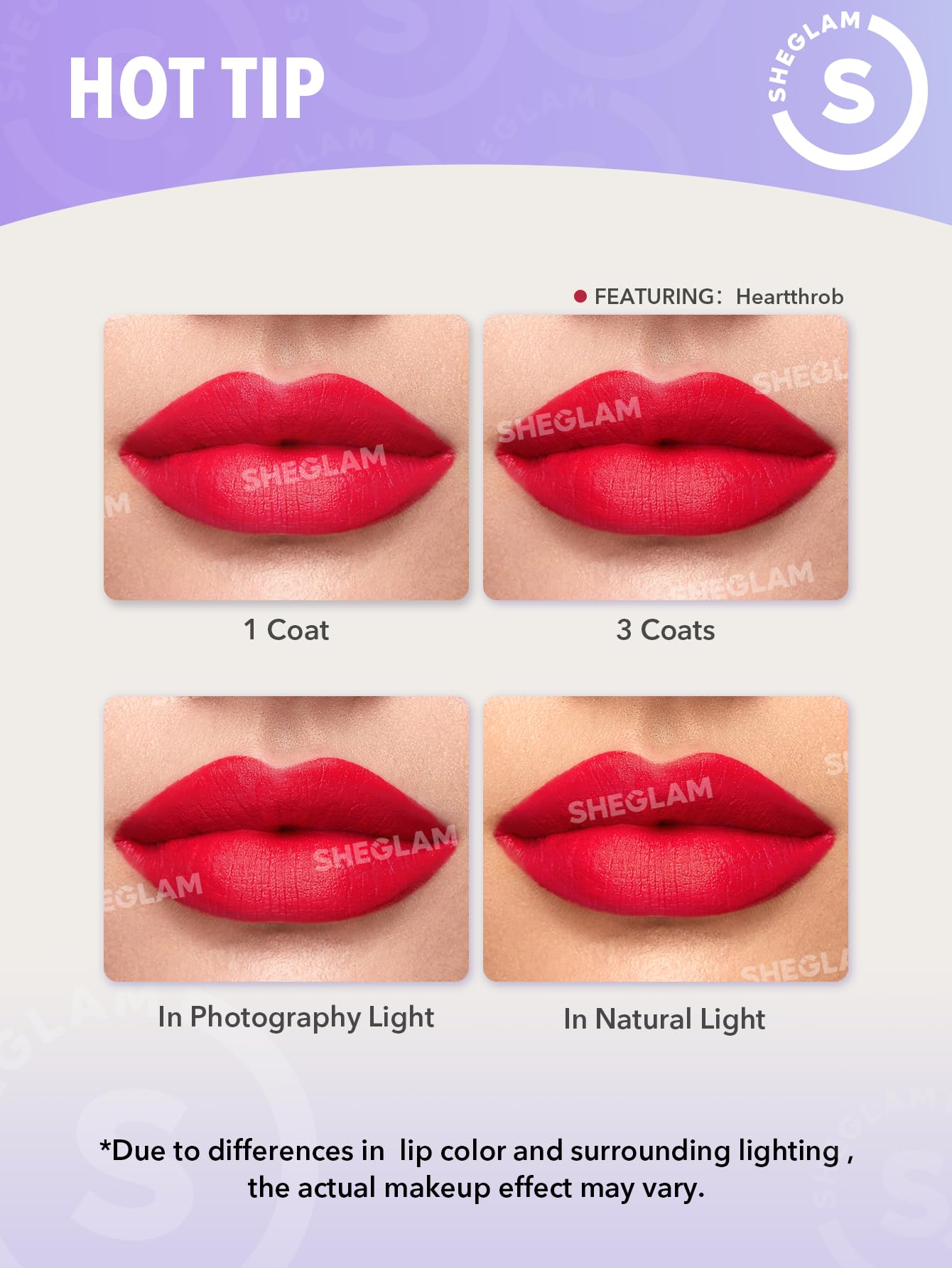 SHEGLAM Matte Allure formula highlights sunflower oil for smoother lips.