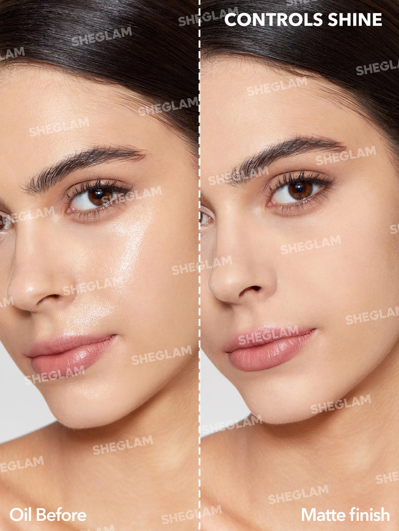 SHEGLAM Matte Fresh Setting Spray full makeup look with matte finish