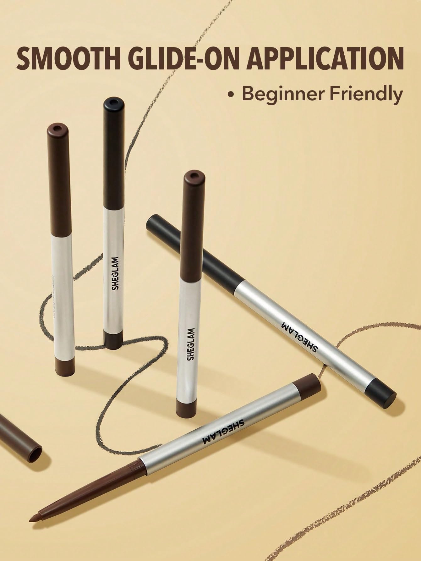 SHEGLAM On-Line Creamy Eyeliner black swatch showing rich color