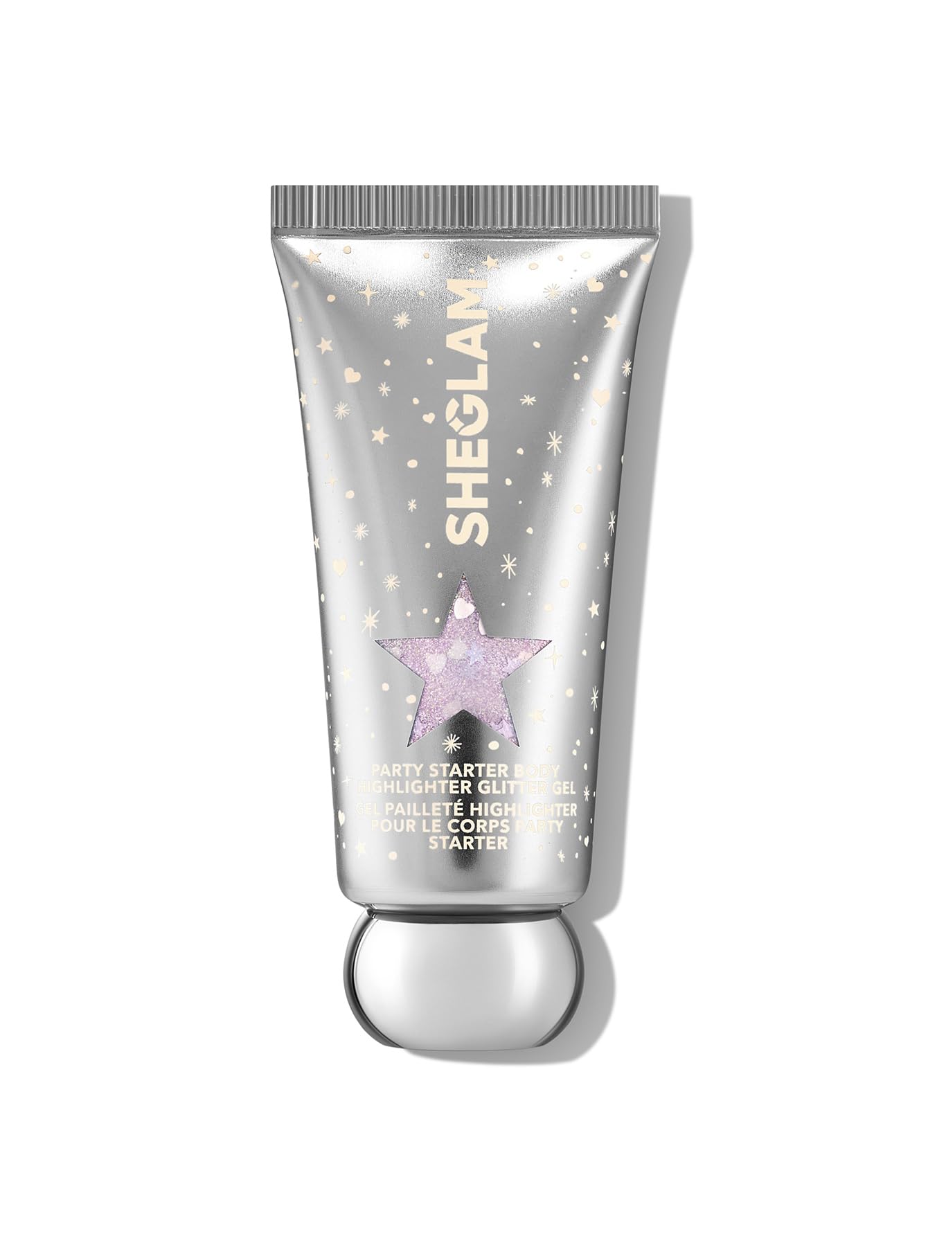 SHEGLAM Party Starter Body Glitter Gel pour creates a quick-drying luminous glow on skin.