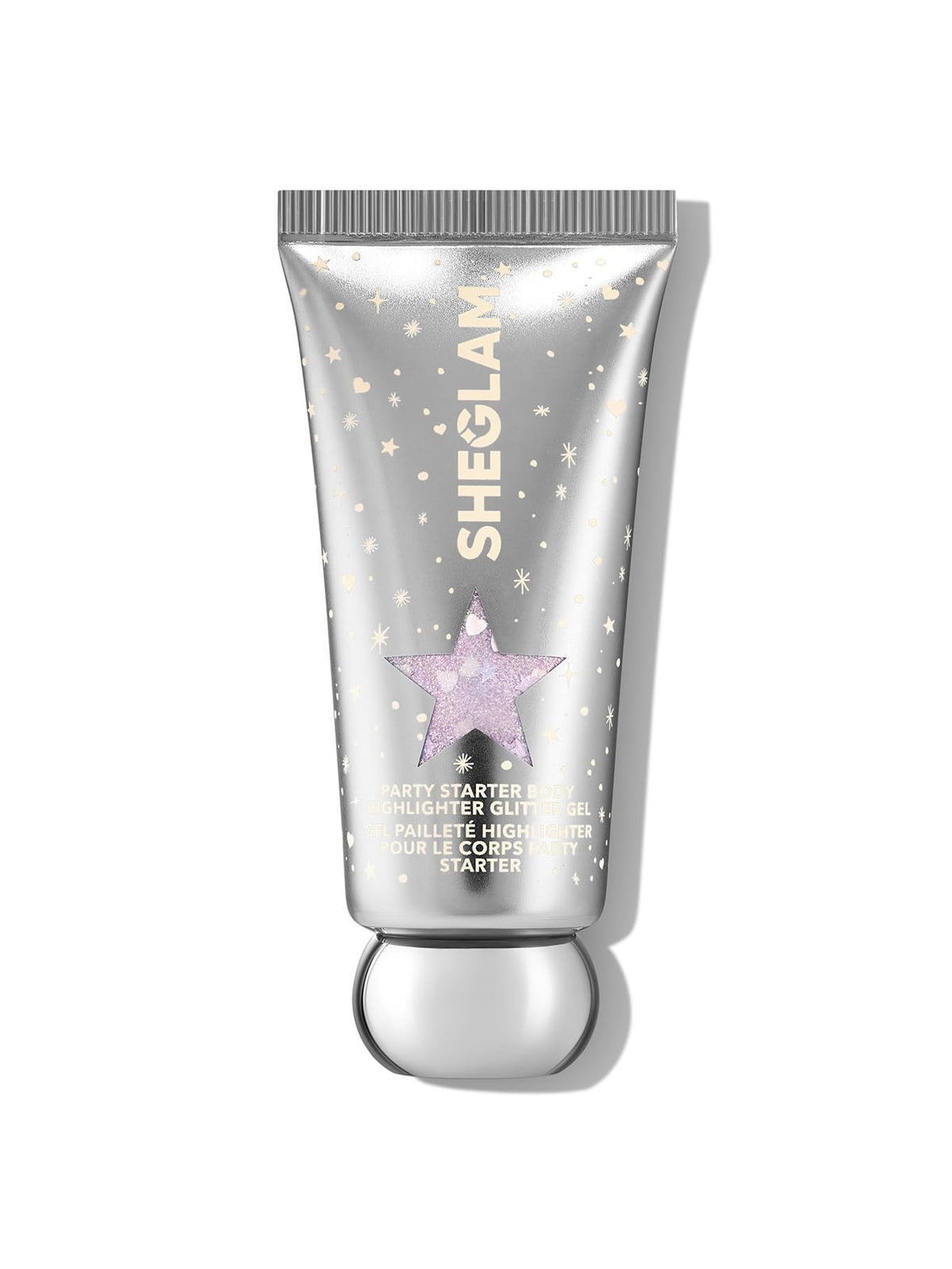 SHEGLAM Party Starter Body Glitter Gel pour creates a quick-drying luminous glow on skin.