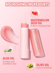 SHEGLAM Pout PHresh Watermelon moisturizing application on lips for smooth feel.
