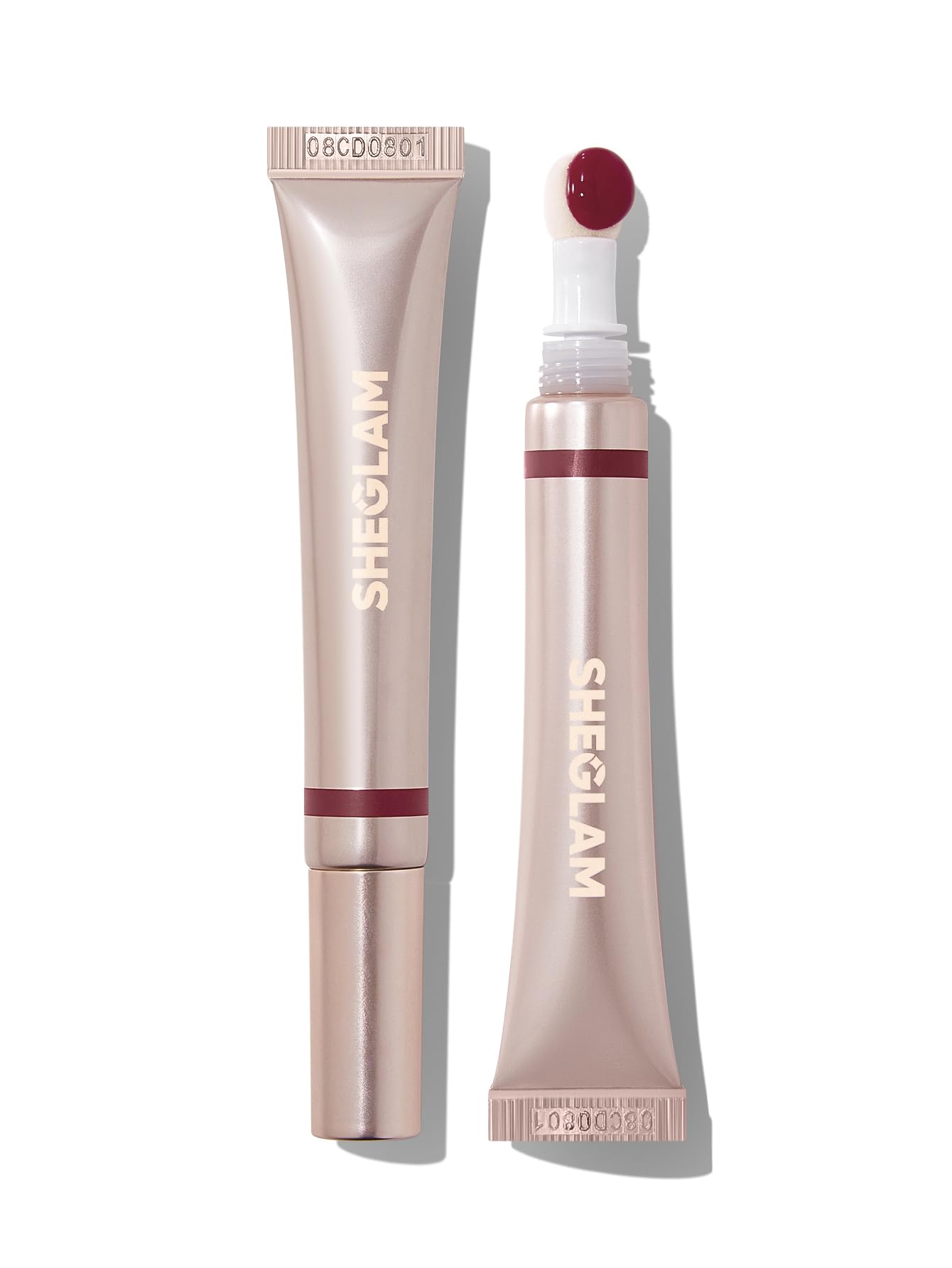 SHEGLAM Pout Pillow bottle closeup showing glossy purple shine for daily wear