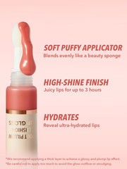 SHEGLAM Pout Pillow gloss swirls to highlight vibrant purple shade