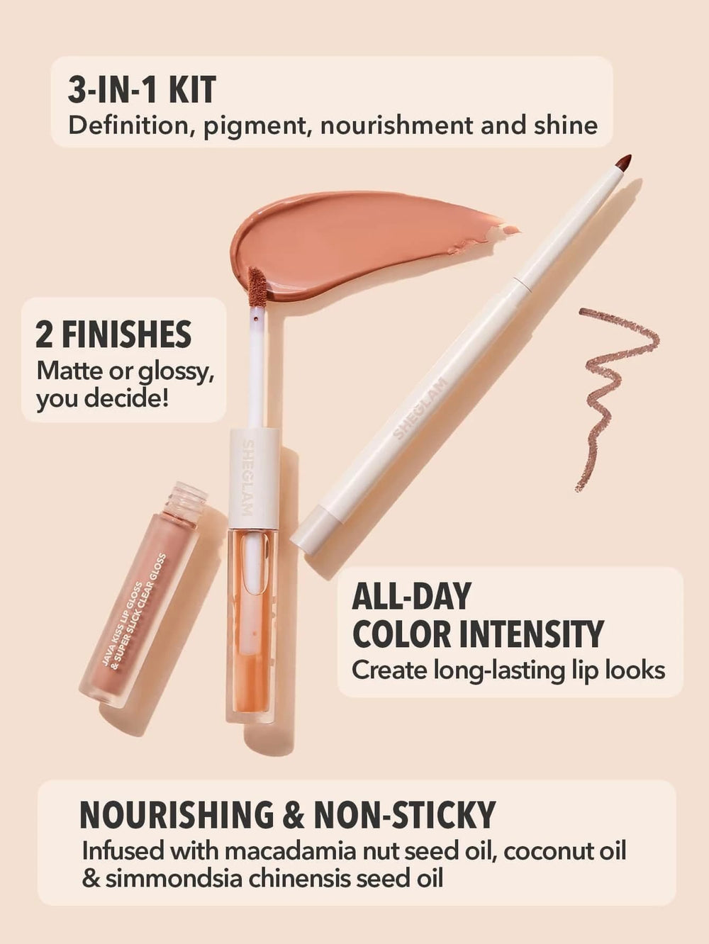 SHEGLAM Soft 90s Glam liquid lipstick application with bold color payoff.