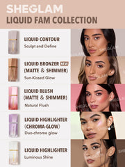 SHEGLAM Sun Beam bronzer swatch on cheek provides warm, even color