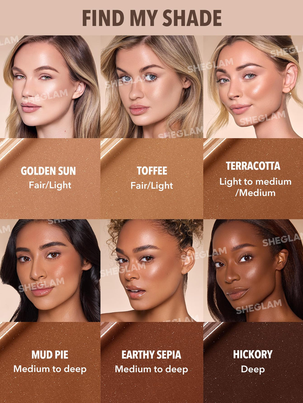 SHEGLAM Sun Beam Toffee on nose and cheeks for soft bronzed look