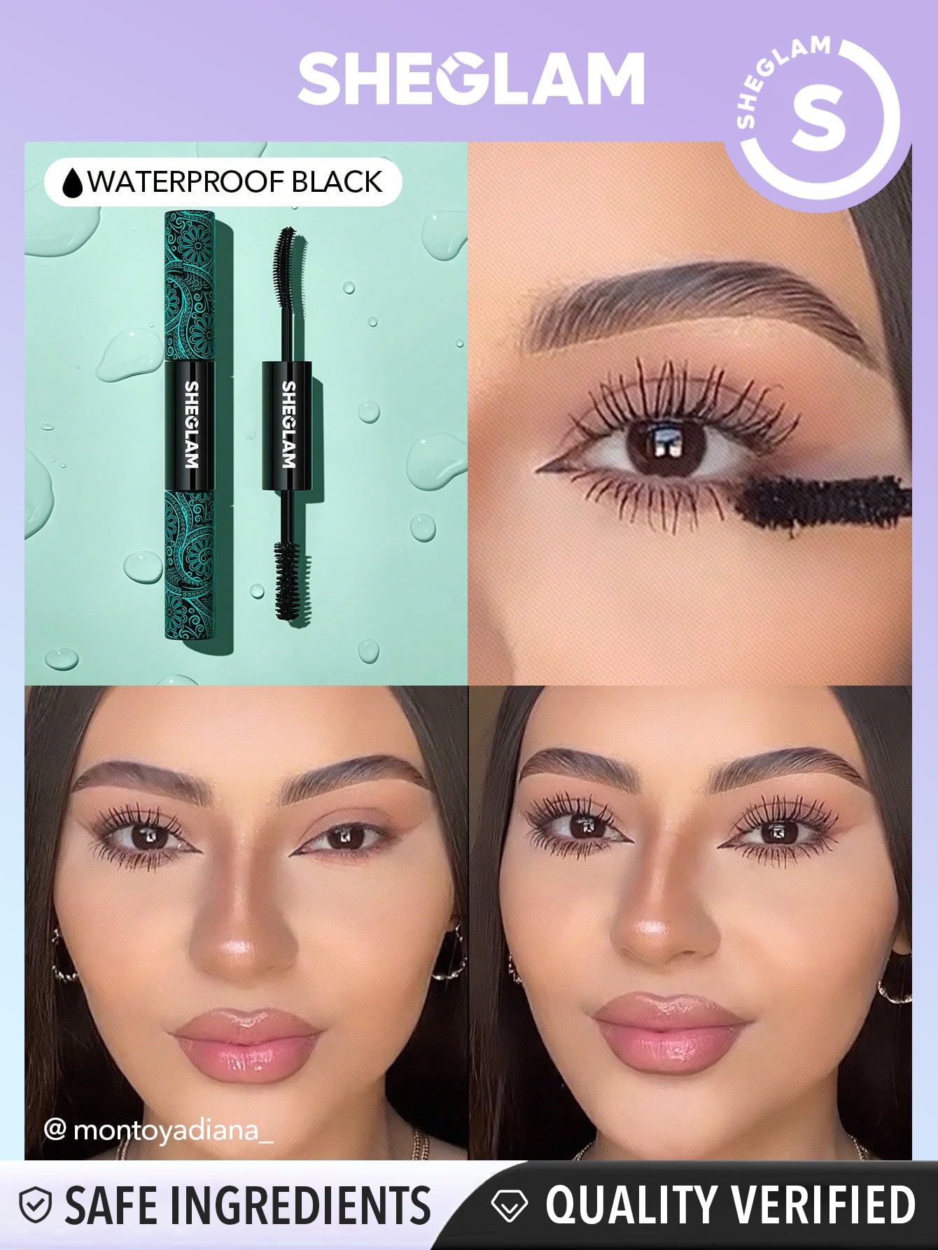 SHEGLAM waterproof tubing mascara designed for all-day wear in moisture.