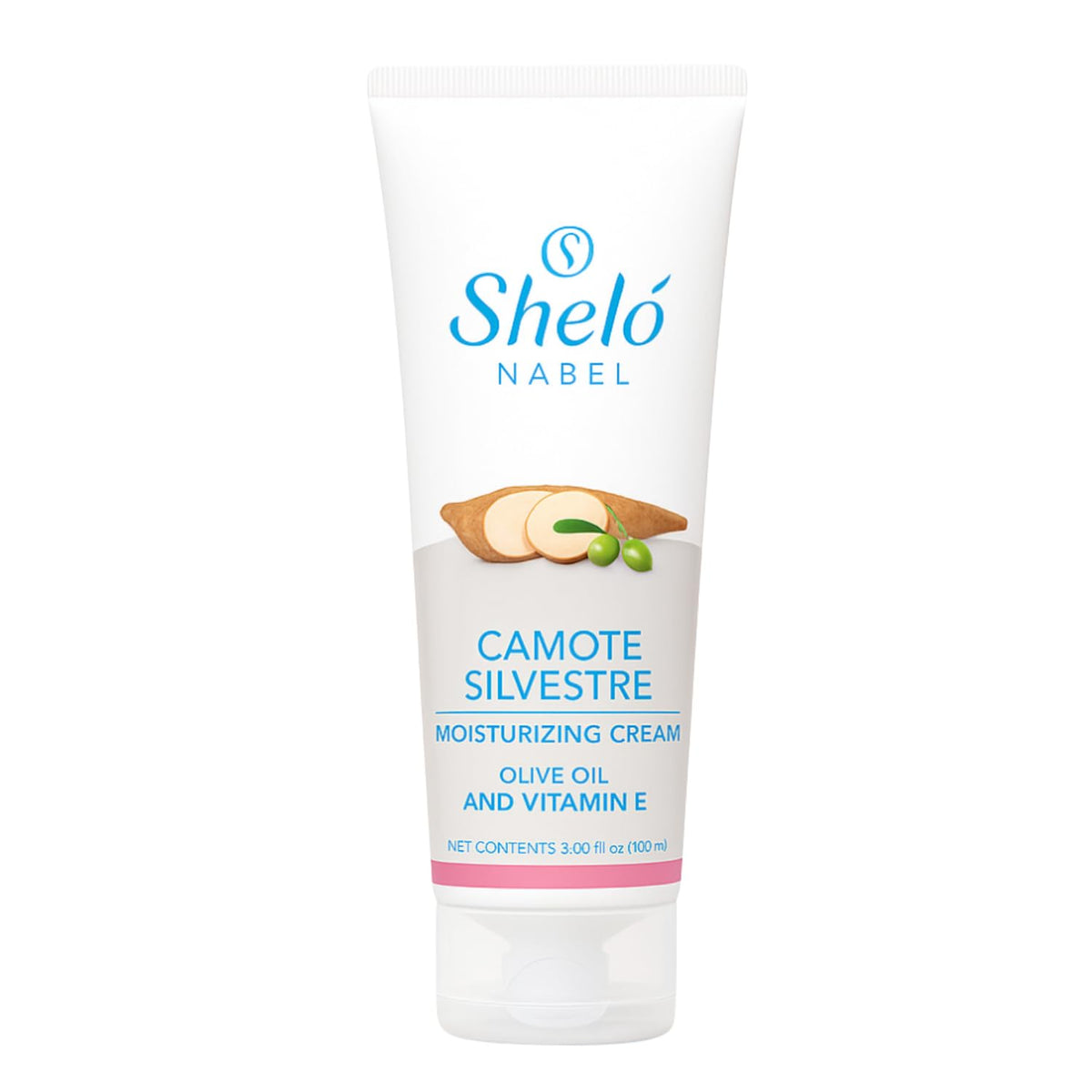 Sheló NABEL Camote Silvestre moisturizing cream packaging for on-the-go hydration.