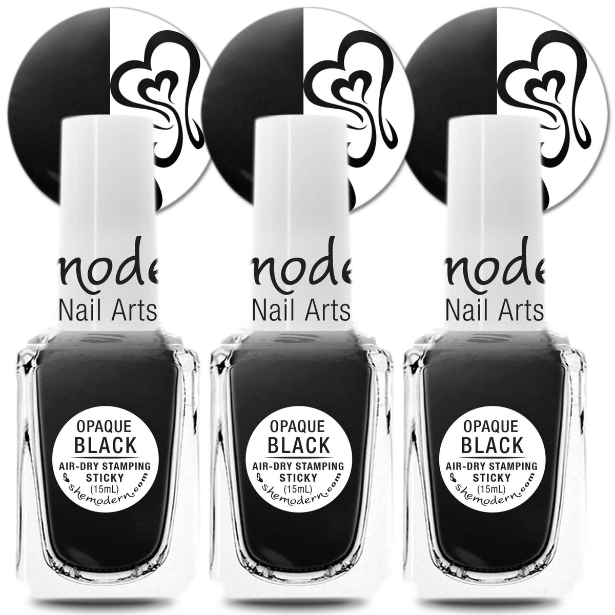 SheModern sticky black stamping polish bottle for bold nail art designs.