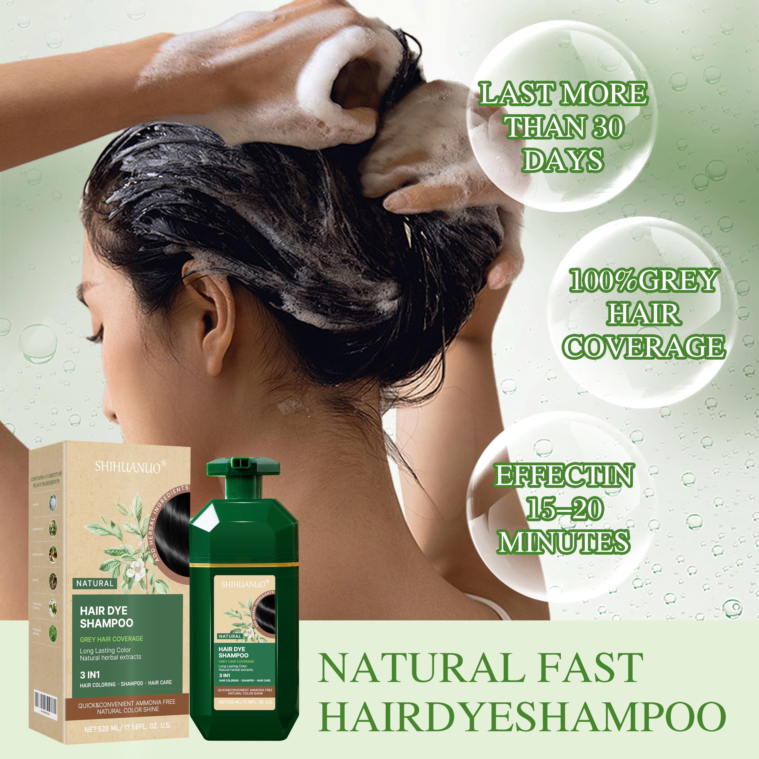 SHIHUANUO 520ml bottle demonstrates long-lasting color potential.