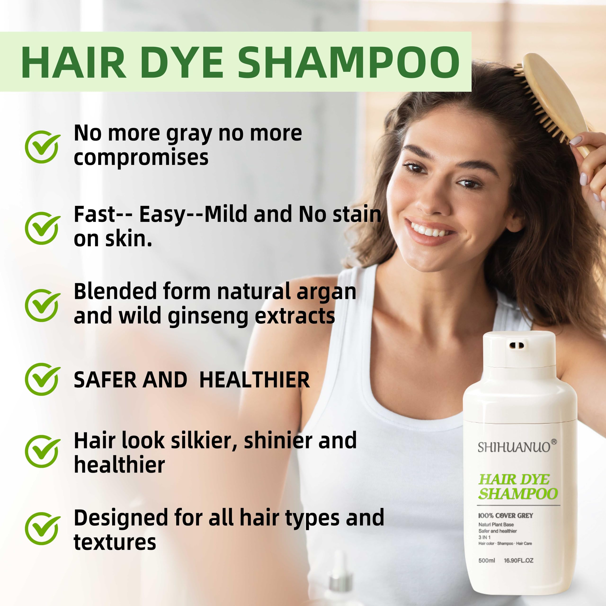 SHIHUANUO ammonia-free formula highlights gentle use and odor reduction