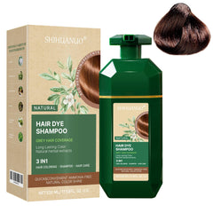 SHIHUANUO Coffee Hair Dye Shampoo bottle front for at-home color