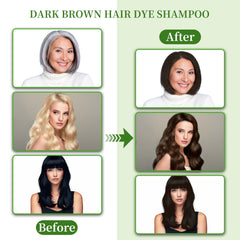 SHIHUANUO Hair Dye Shampoo applying to hair for even coverage.