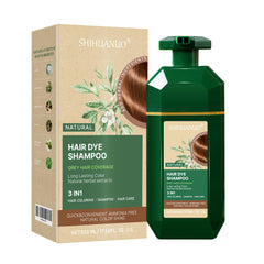 SHIHUANUO Hair Dye Shampoo bottle pour for easy at-home color.