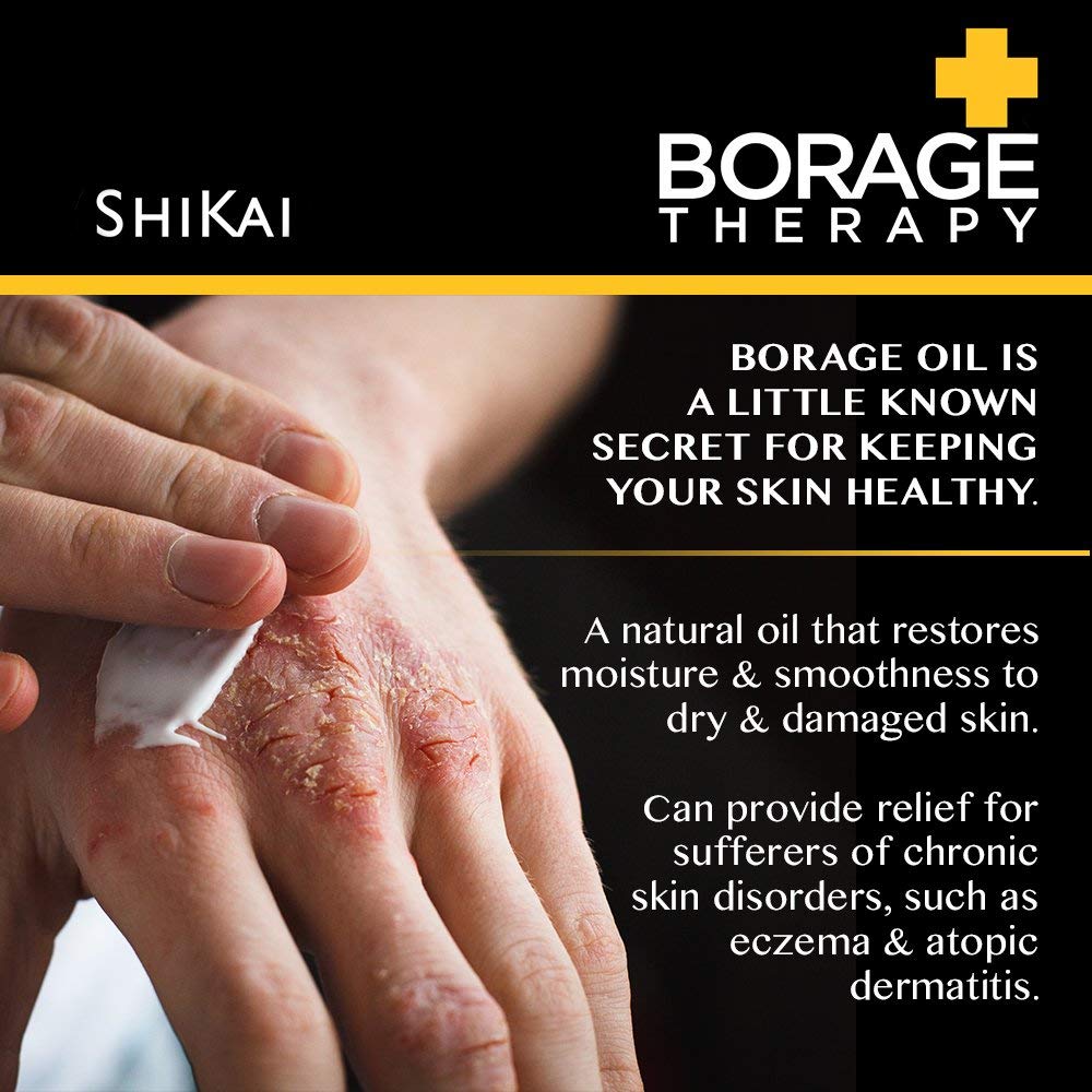 ShiKai Borage Oil ingredient close-up highlights borage seed oil benefits.