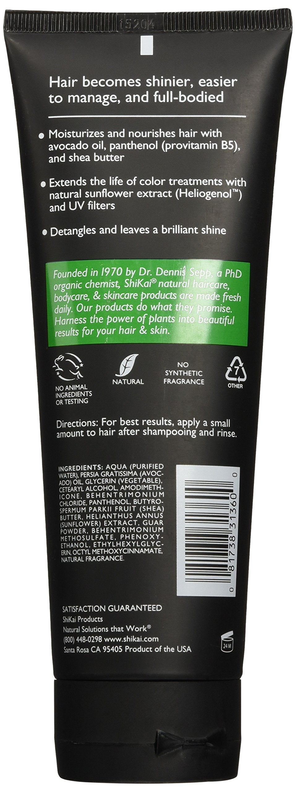 ShiKai Color Reflect conditioner label panel showing UV protection and color longevity