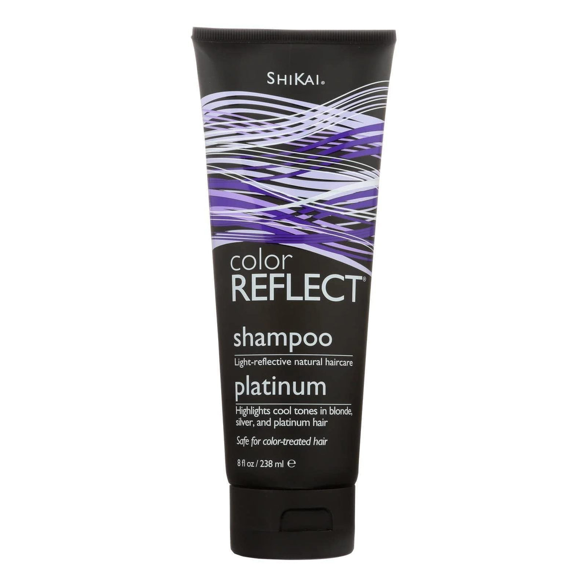 Shikai Color Reflect Platinum Shampoo bottle delivering cool tones for gray, blonde and platinum hair