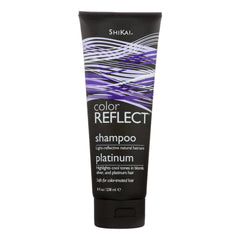 Shikai Color Reflect Platinum Shampoo bottle delivering cool tones for gray, blonde and platinum hair