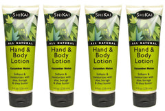Shikai Cucumber Melon Hand & Body Lotion 8oz 4-pack for daily hydration and soft skin.