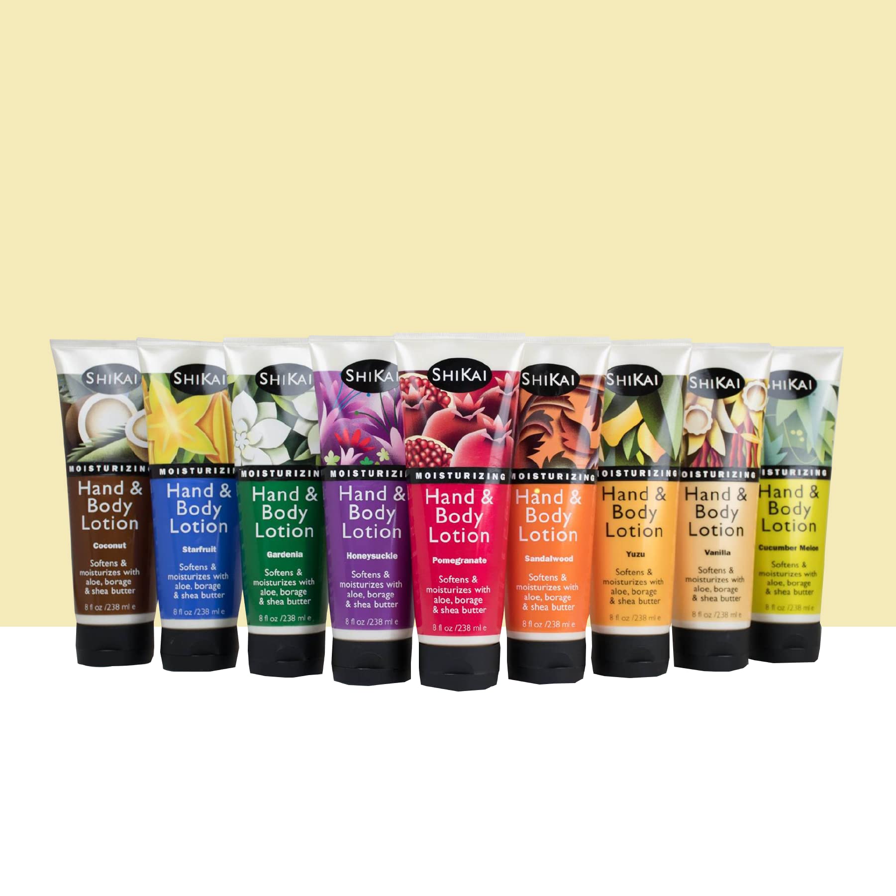 Hands applying ShiKai cucumber melon lotion for daily softness