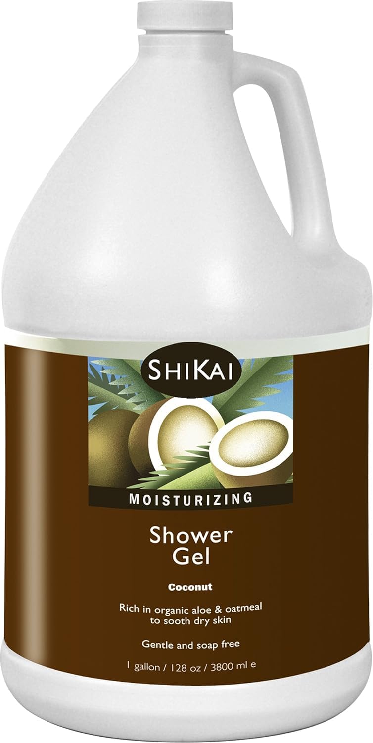 ShiKai Daily Moisturizing Shower Gel bottle pours, hydrating skin during daily shower