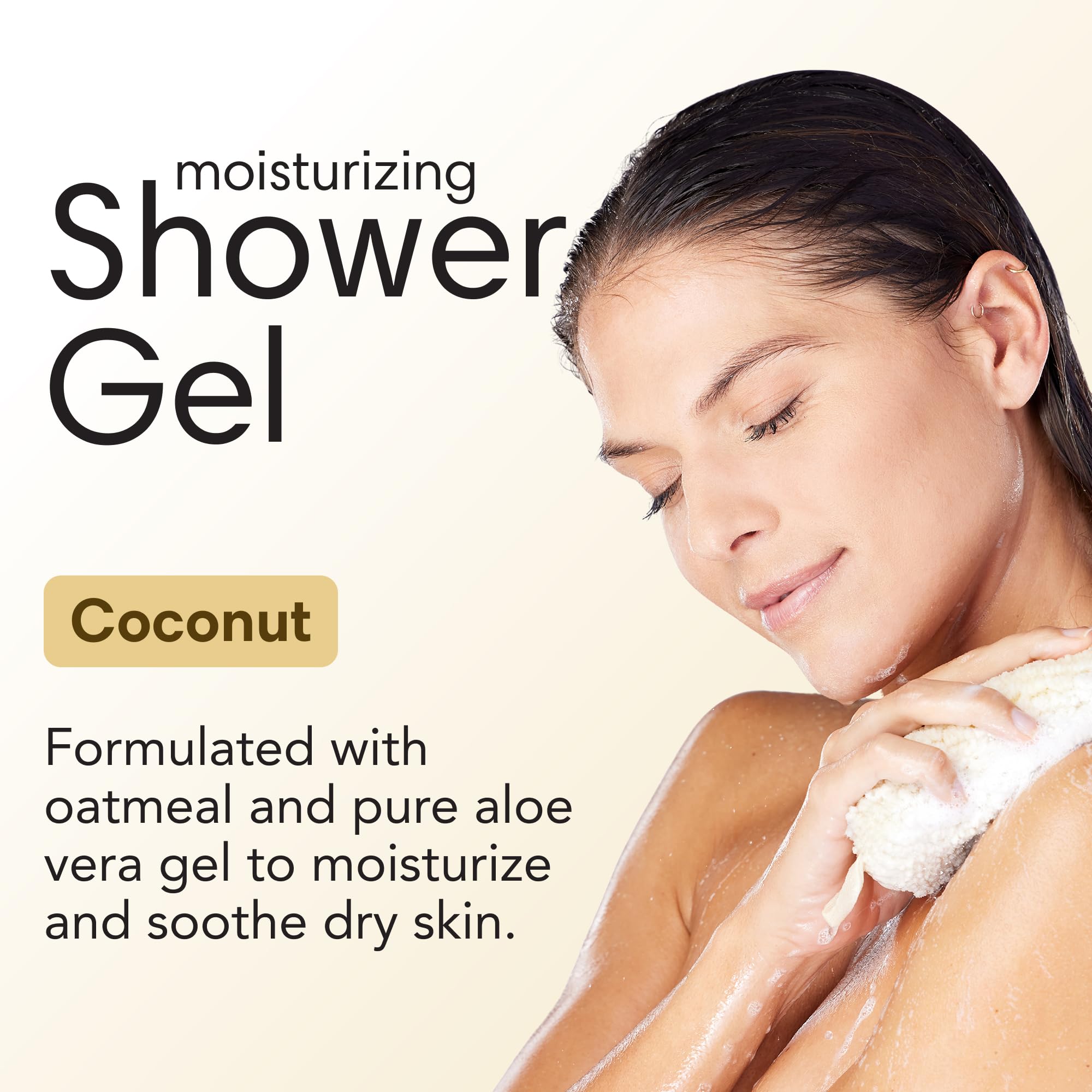 Lush lather close up of ShiKai coconut shower gel for gentle cleanse