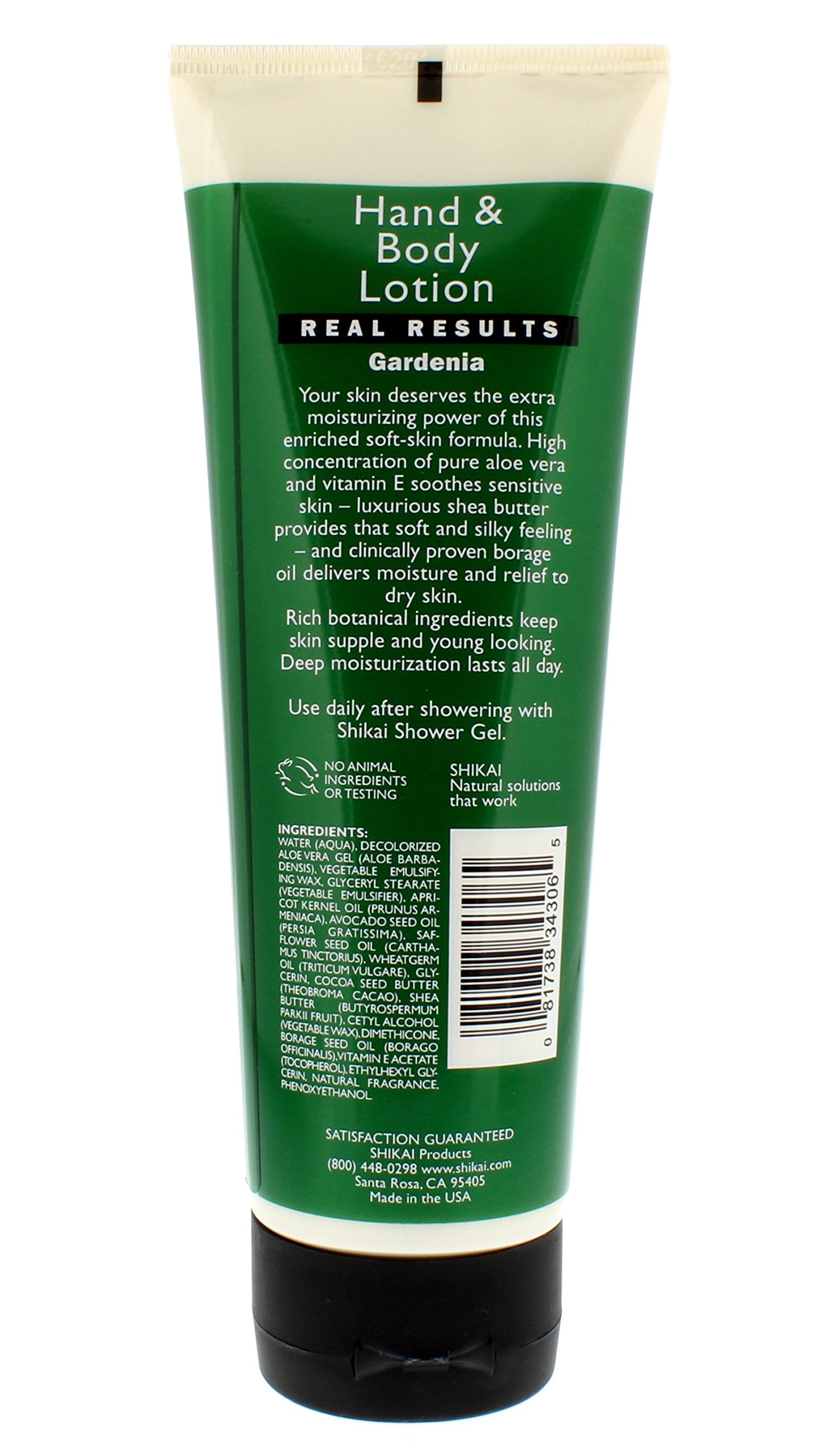 Close-up of Aloe Vera and Vitamin E in ShiKai Gardenia Lotion.
