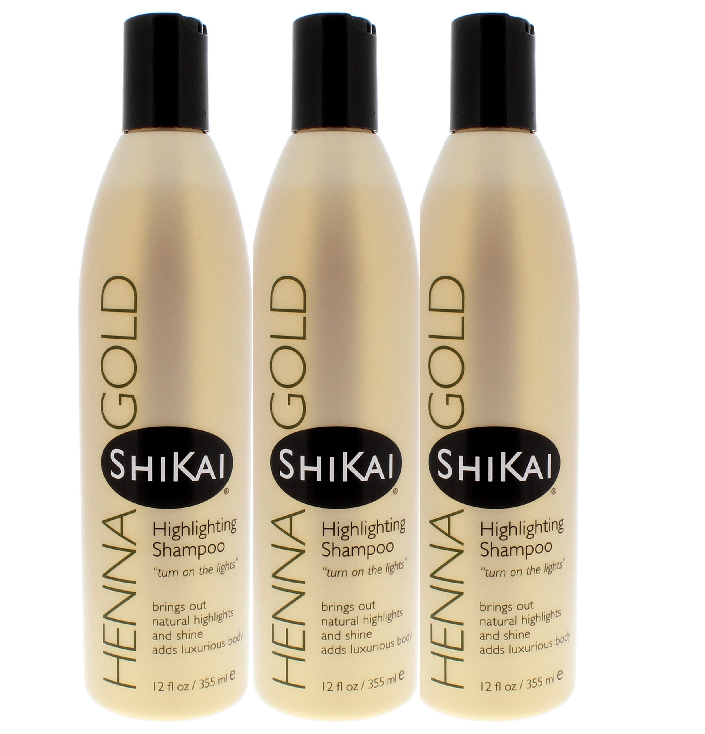 ShiKai Henna Gold bottle pour showing natural shine and body