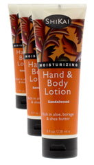 ShiKai Sandalwood Lotion packaging close-up highlights natural moisture for daily skincare.