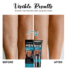ShineMore Intimate Cream on leg for quick, comfortable removal.