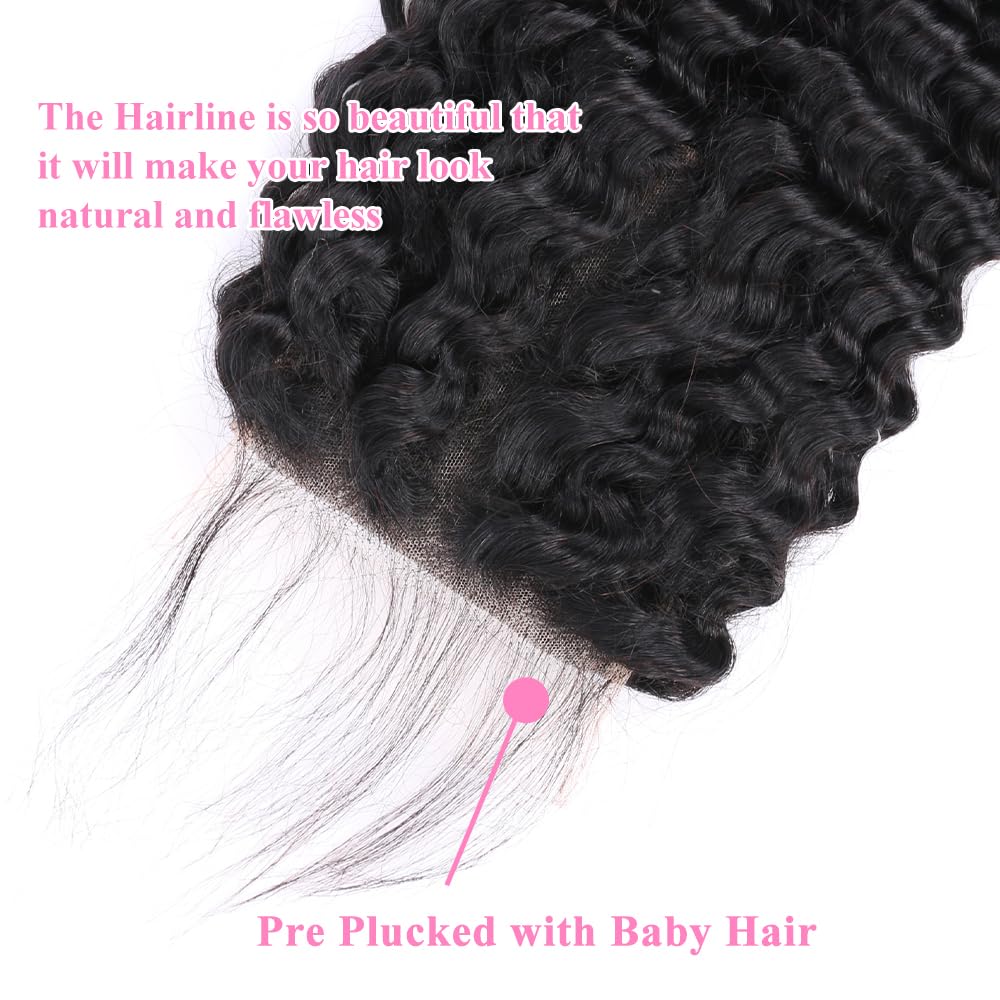 Shining Girl Brazilian virgin hair closure close-up on weft, soft finish.
