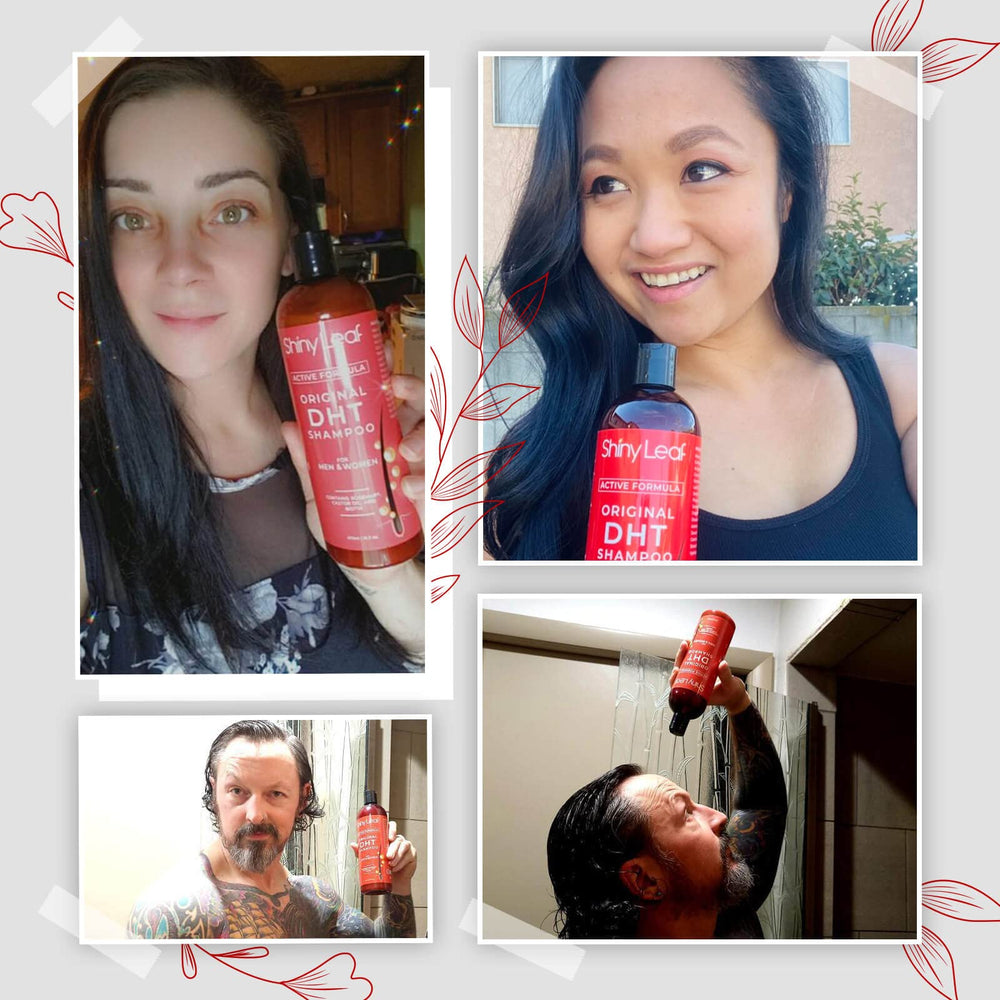 Shiny Leaf biotin-enhanced formula supports strand strength and resilience.