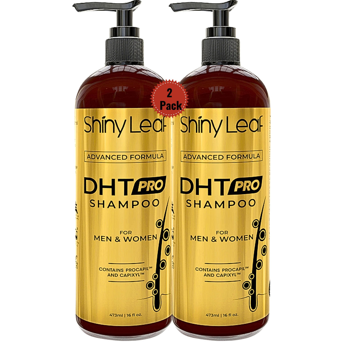Shiny Leaf DHT Pro Shampoo bottle for daily use across all hair types