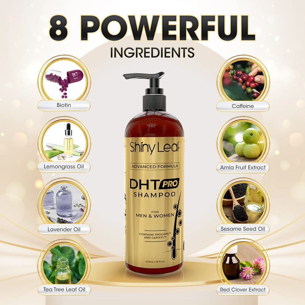 Shiny Leaf DHT Pro Shampoo foamy lather shows easy rinse.