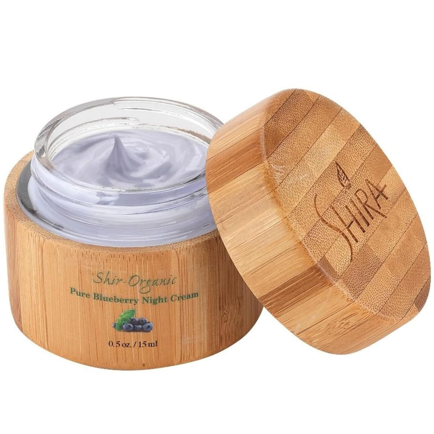 Close-up of the night cream texture from Shira Blueberry Night Cream.